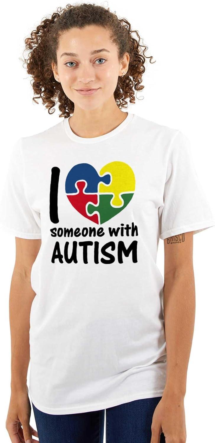 imageI Love Someone with Autism Puzzle Graphic T Shirt Men or WomenWhite