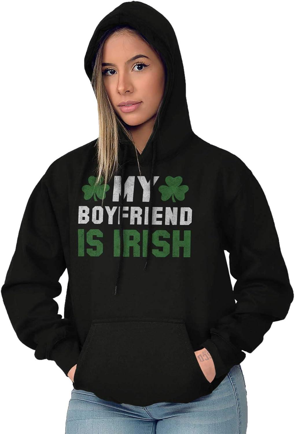 imageSt Patricks Day Irish Boyfriend Hoodie Sweatshirt WomenBlack