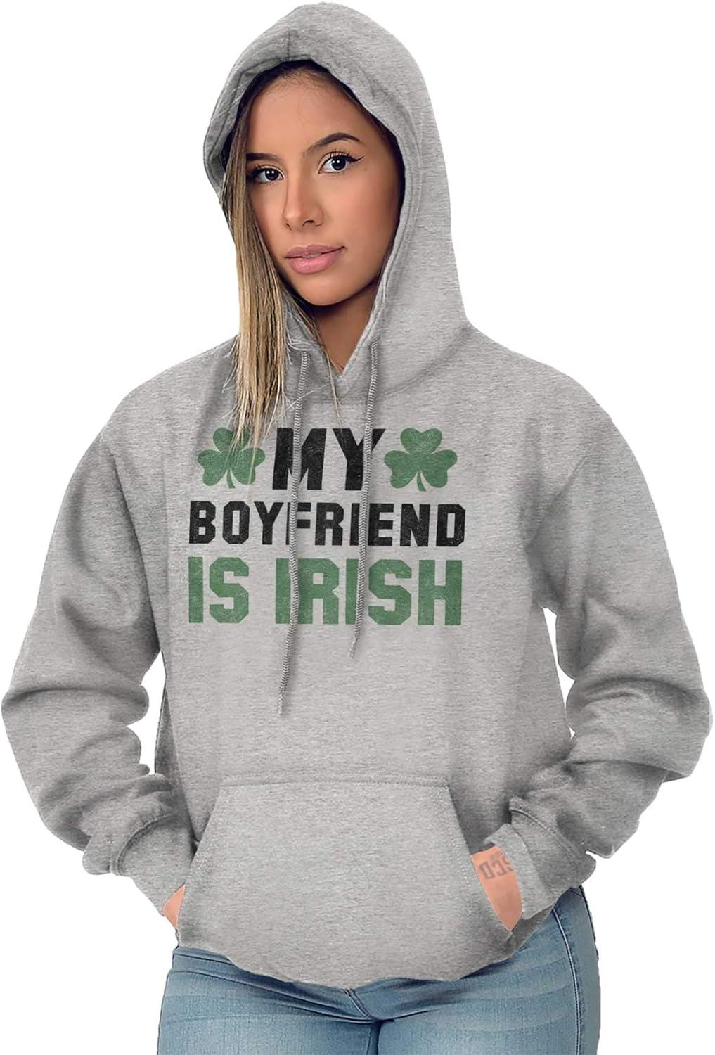 imageSt Patricks Day Irish Boyfriend Hoodie Sweatshirt WomenSport Grey