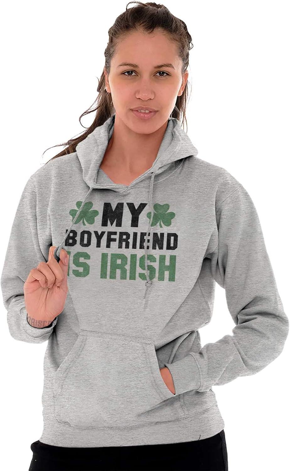 imageSt Patricks Day Irish Boyfriend Hoodie Sweatshirt WomenSport Grey