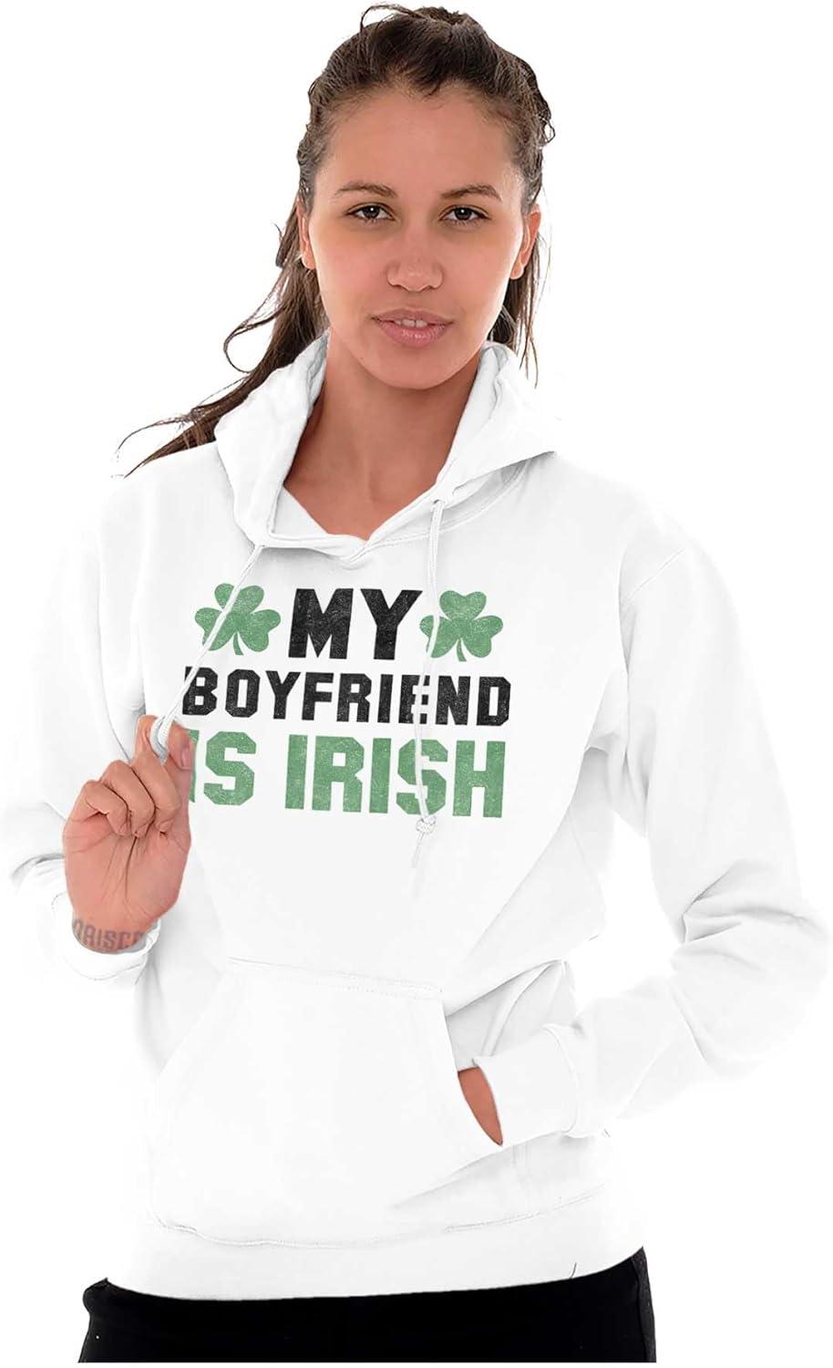 imageSt Patricks Day Irish Boyfriend Hoodie Sweatshirt WomenWhite