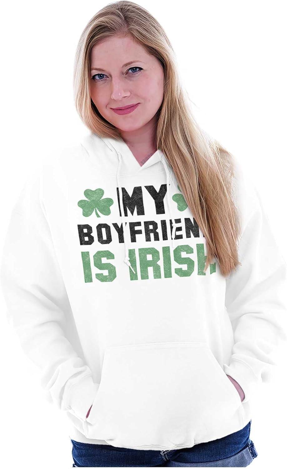 imageSt Patricks Day Irish Boyfriend Hoodie Sweatshirt WomenWhite