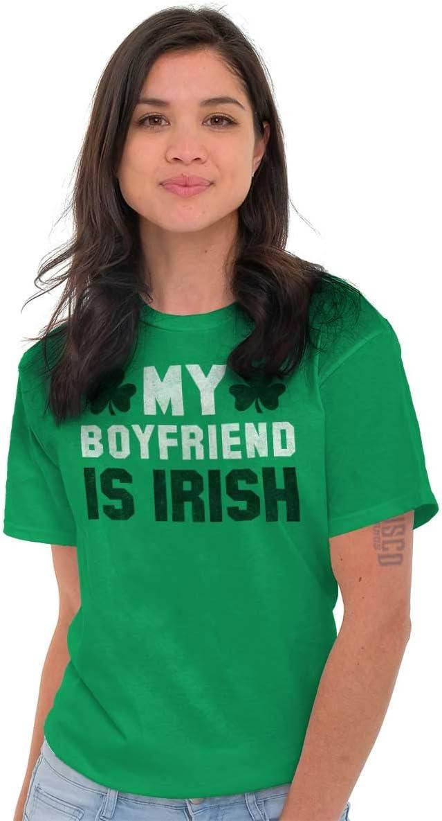 imageSt Patricks Day Irish Boyfriend Womens Graphic T Shirt TeesIrish Green