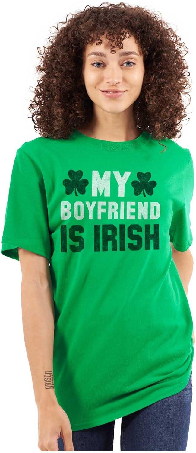 imageSt Patricks Day Irish Boyfriend Womens Graphic T Shirt TeesIrish Green