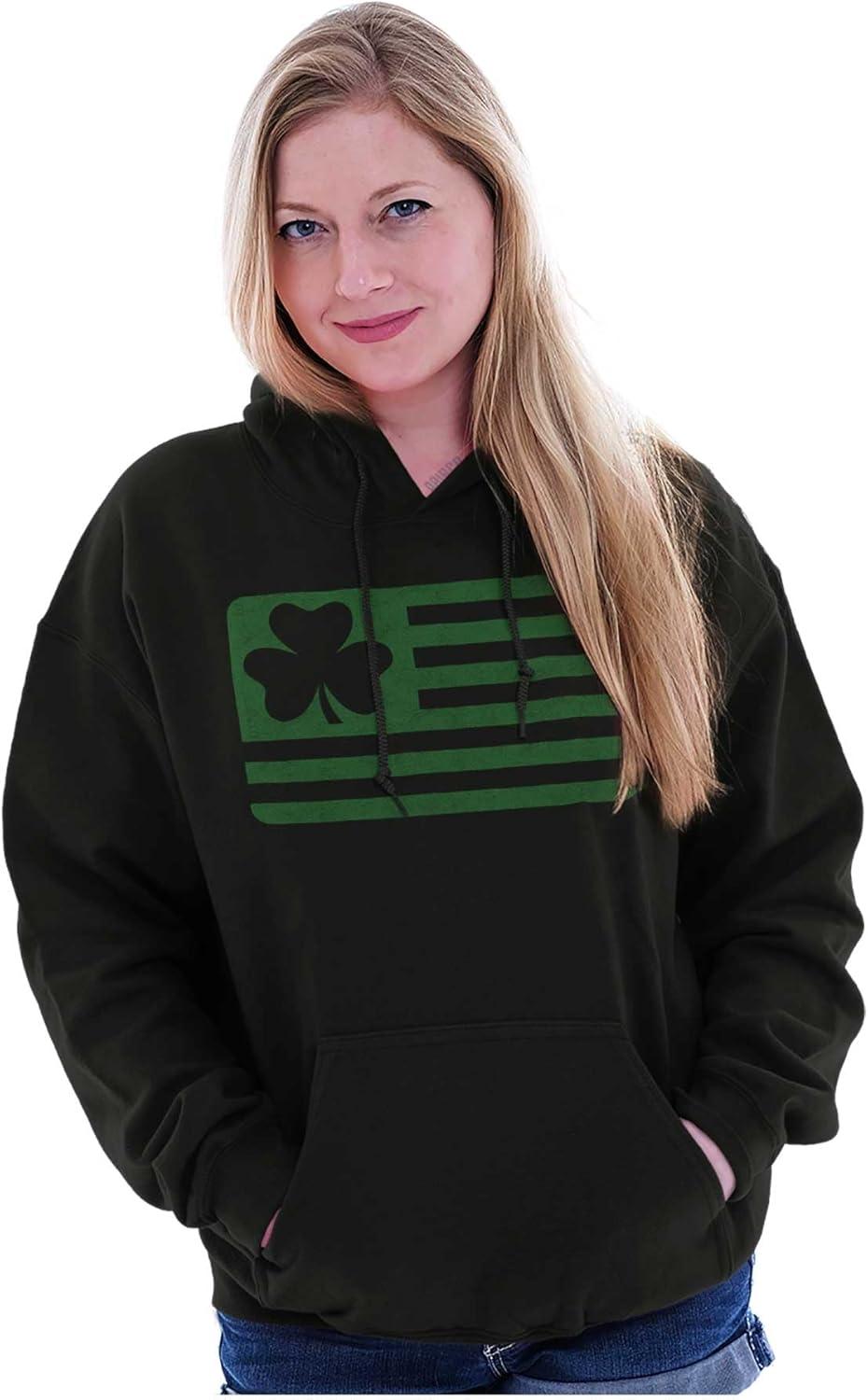 imageSt Patricks Day IrishAmerican Pride Hoodie Sweatshirt Women MenBlack