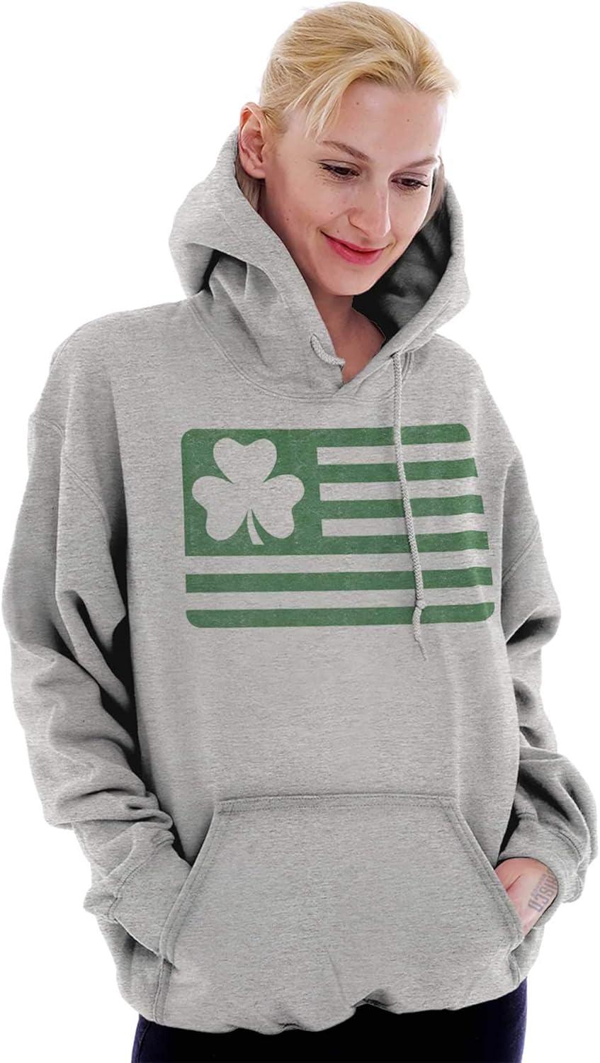imageSt Patricks Day IrishAmerican Pride Hoodie Sweatshirt Women MenSport Grey