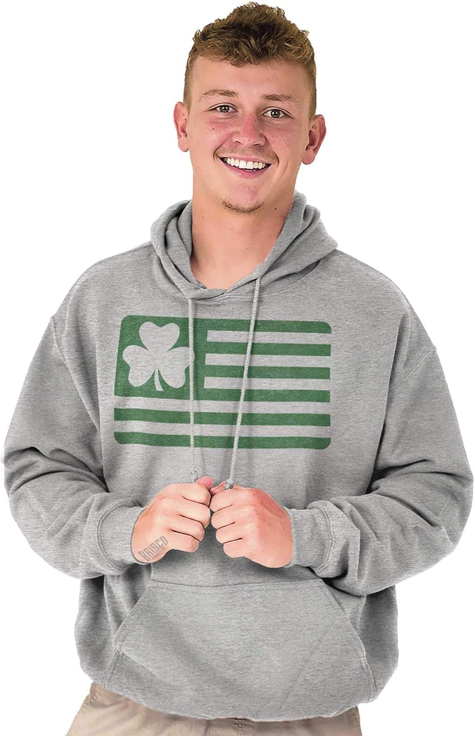 imageSt Patricks Day IrishAmerican Pride Hoodie Sweatshirt Women MenSport Grey