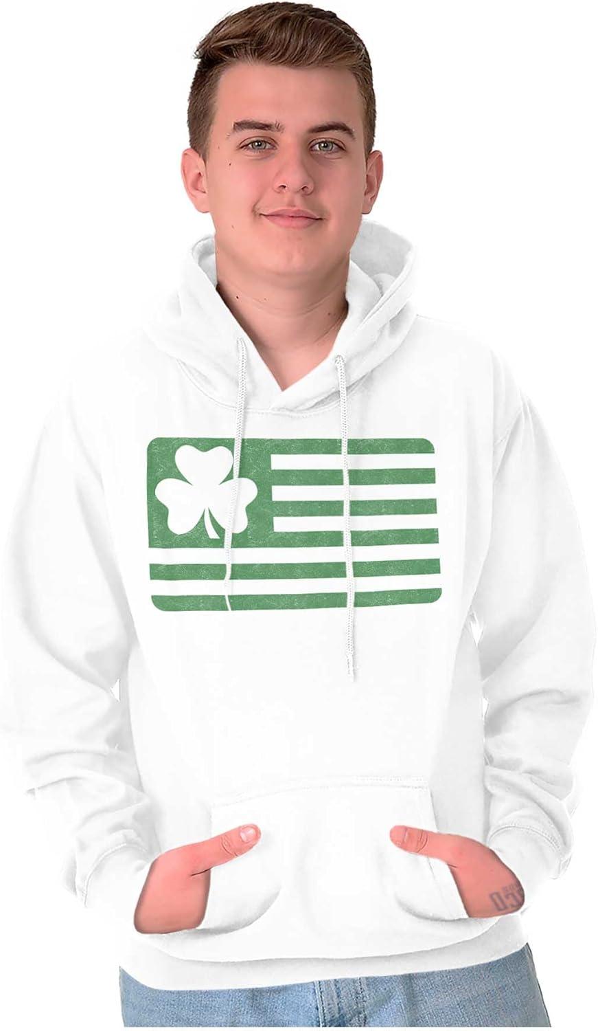 imageSt Patricks Day IrishAmerican Pride Hoodie Sweatshirt Women MenWhite