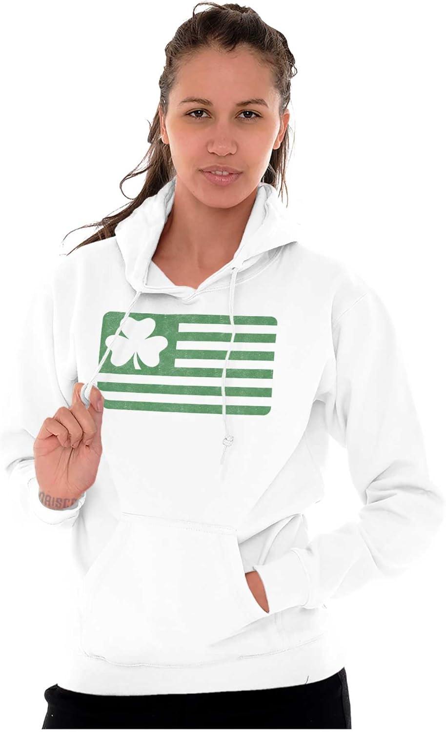 imageSt Patricks Day IrishAmerican Pride Hoodie Sweatshirt Women MenWhite
