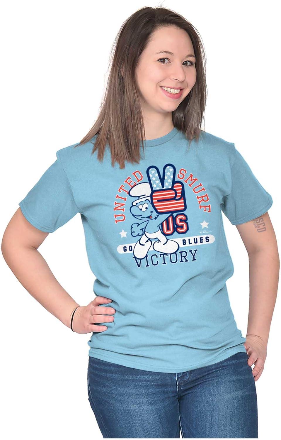 imageUnited Smurf Americana Varsity Graphic T Shirt Men or WomenSky