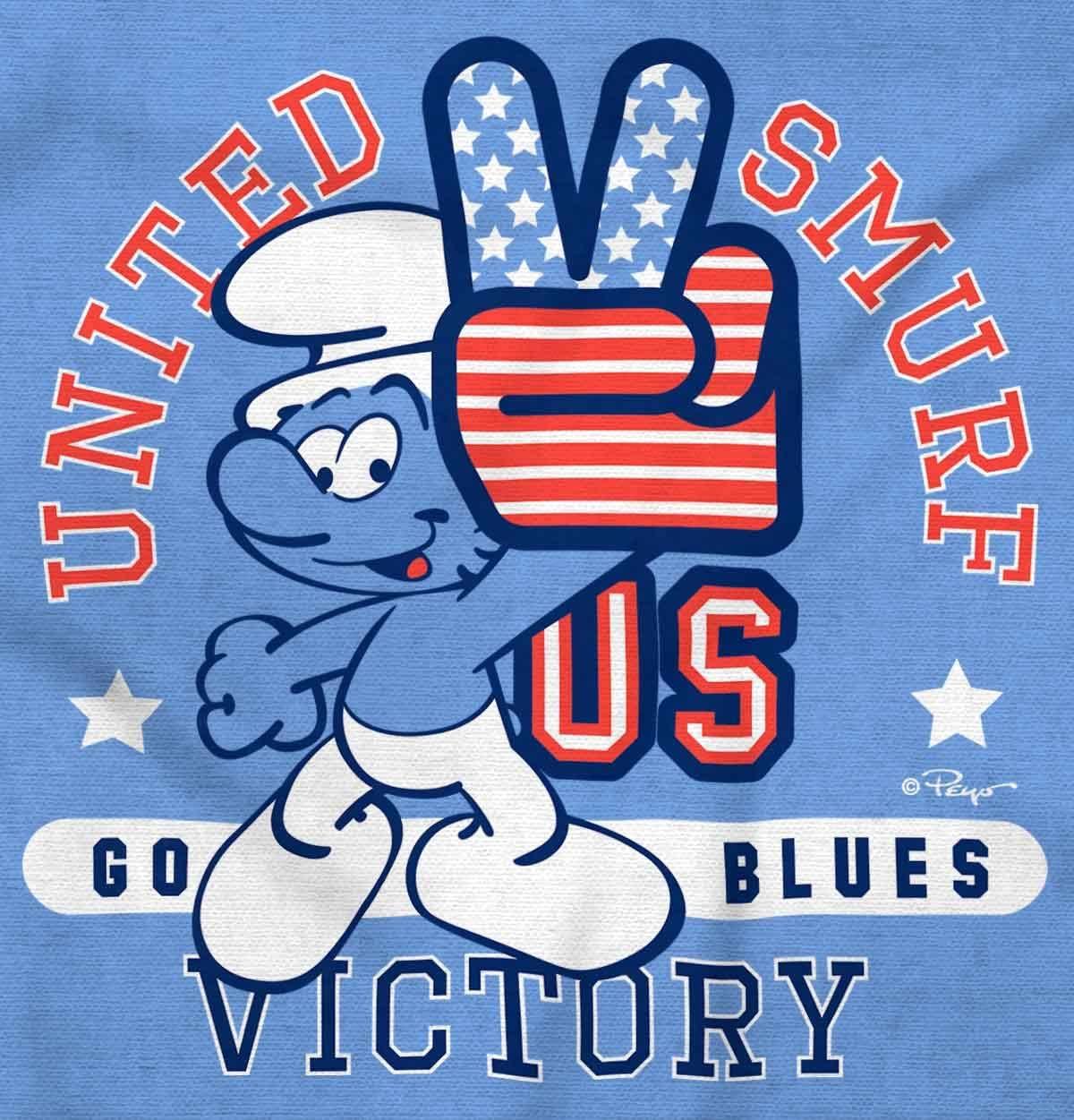 imageUnited Smurf Americana Varsity Graphic T Shirt Men or WomenSky