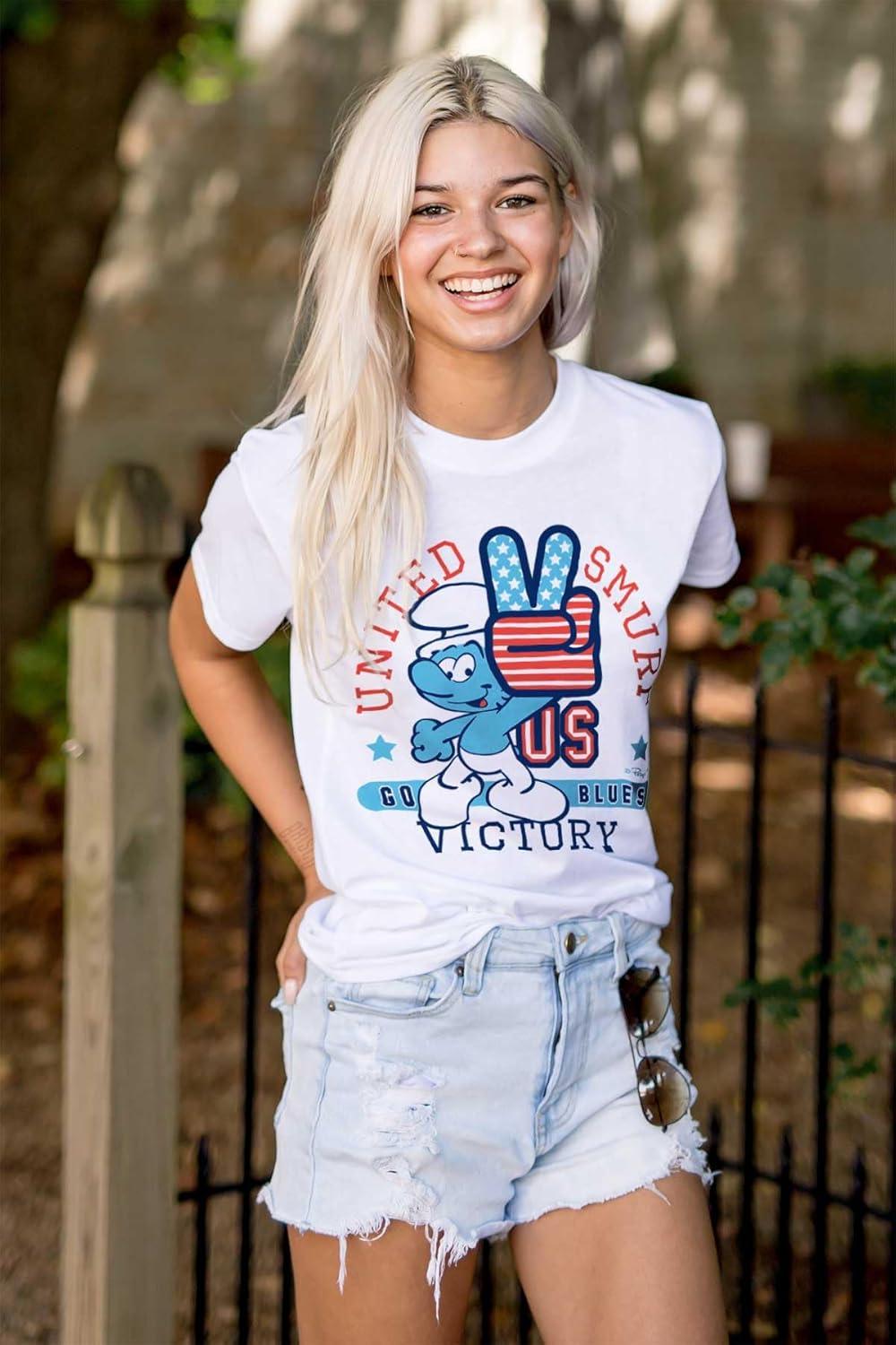 imageUnited Smurf Americana Varsity Graphic T Shirt Men or WomenWhite