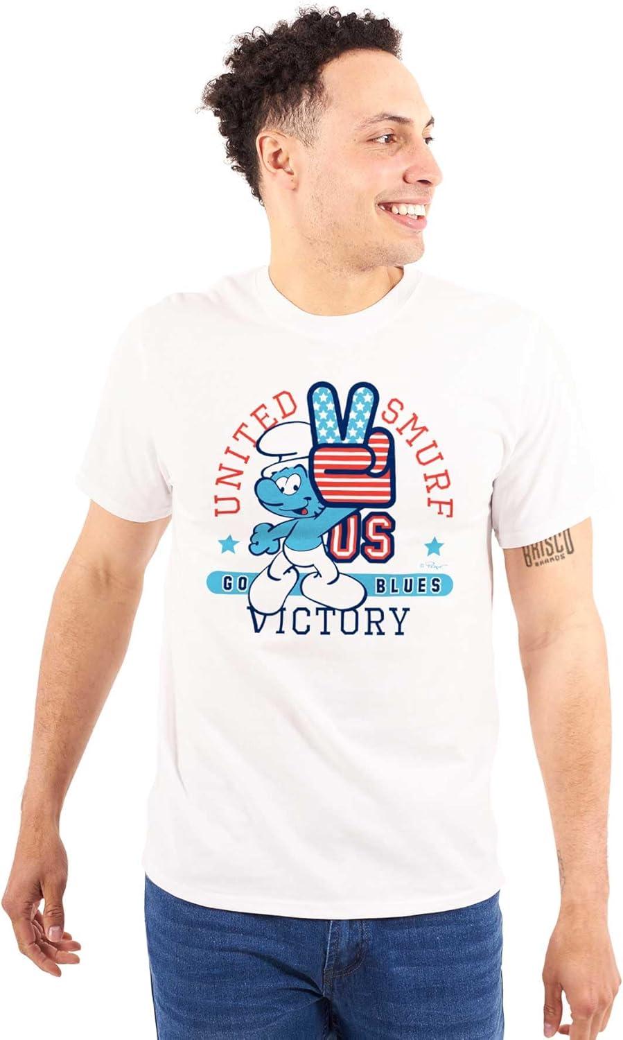 imageUnited Smurf Americana Varsity Graphic T Shirt Men or WomenWhite