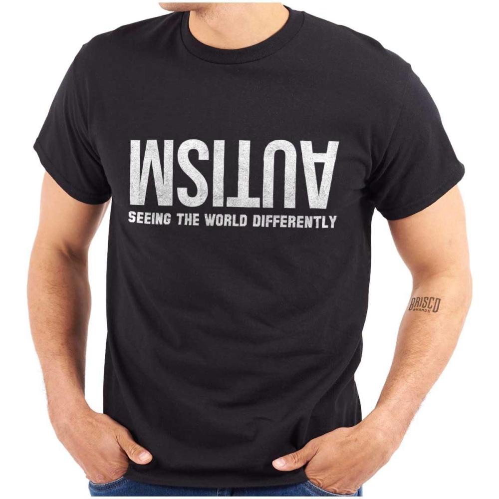 imageBrisco Brands Autism Seeing The World Differently Graphic T Shirt Men or WomenBlack
