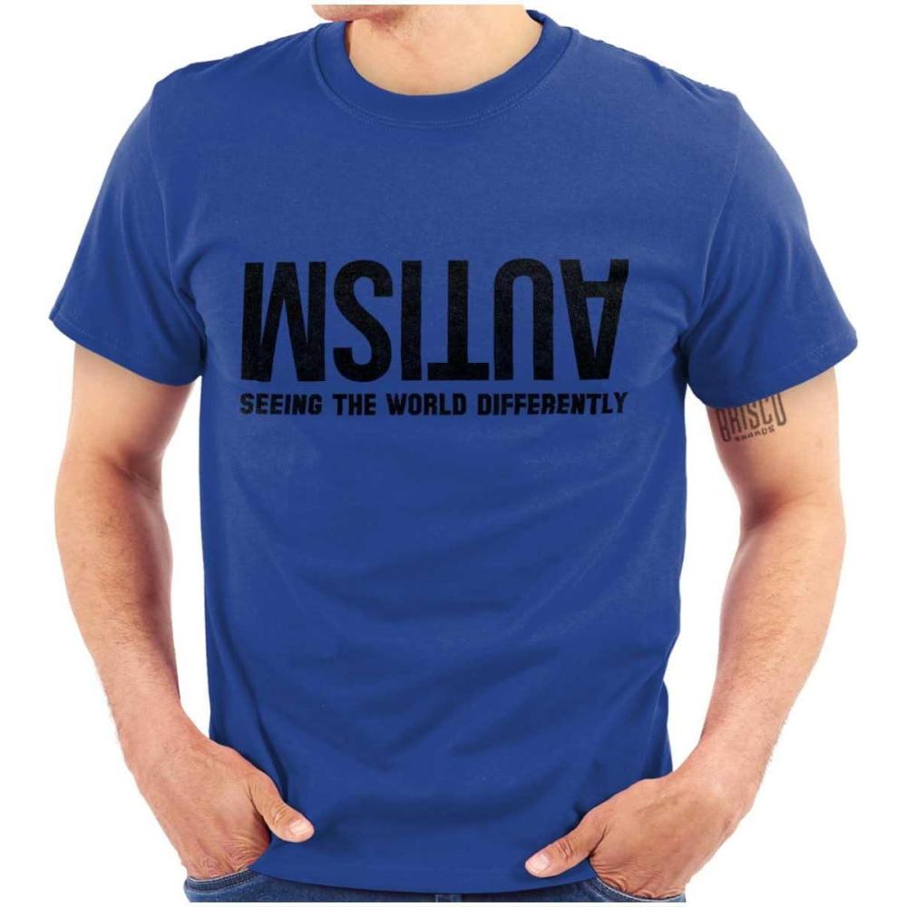 imageBrisco Brands Autism Seeing The World Differently Graphic T Shirt Men or WomenRoyal