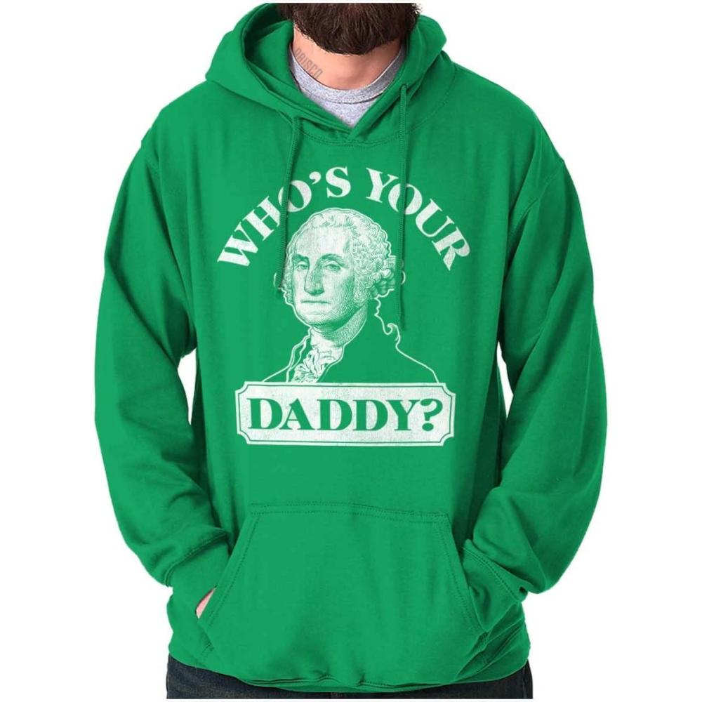 imageBrisco Brands Funny Whos Your Daddy USA American Hoodie Sweatshirt Women MenIrish Green