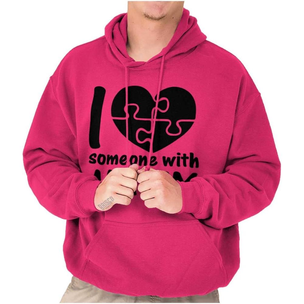 imageBrisco Brands I Love Someone with Autism Puzzle Hoodie Sweatshirt Women MenHeliconia