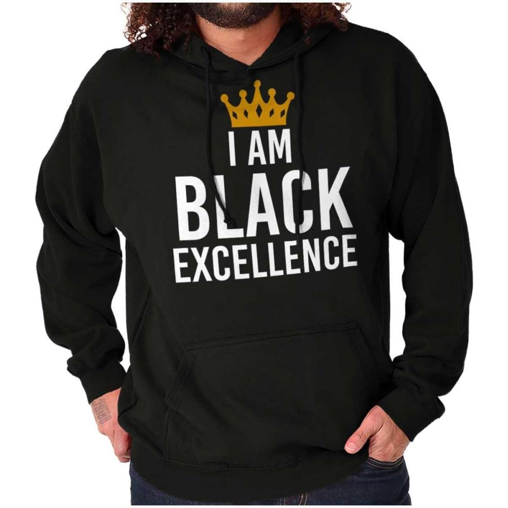 imageBrisco Brands I am Black Excellence Royal Crown Hoodie Sweatshirt Women MenBlack