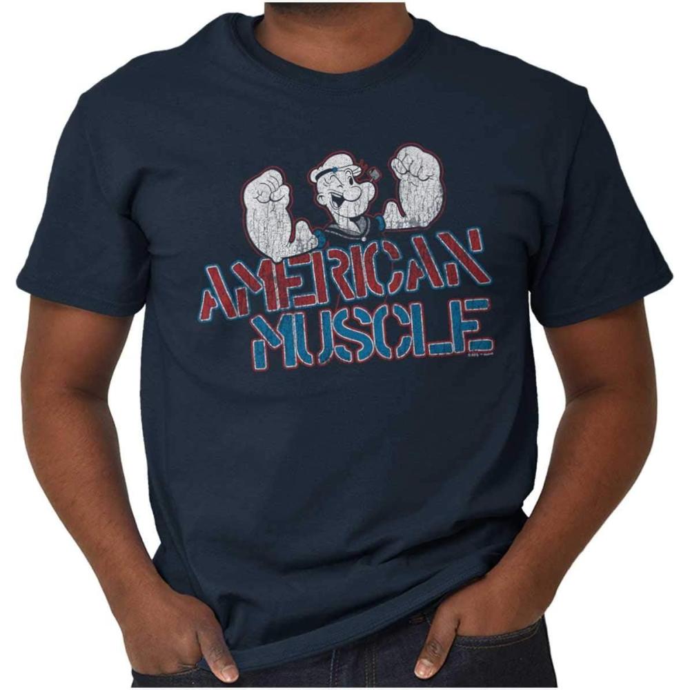imageBrisco Brands Popeye American Muscle Athletic Mens Graphic T Shirt TeesNavy