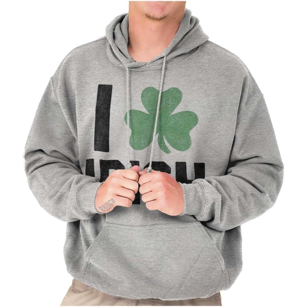 imageBrisco Brands St Patricks Day Irish Pride Shamrock Hoodie Sweatshirt Women MenSport Grey