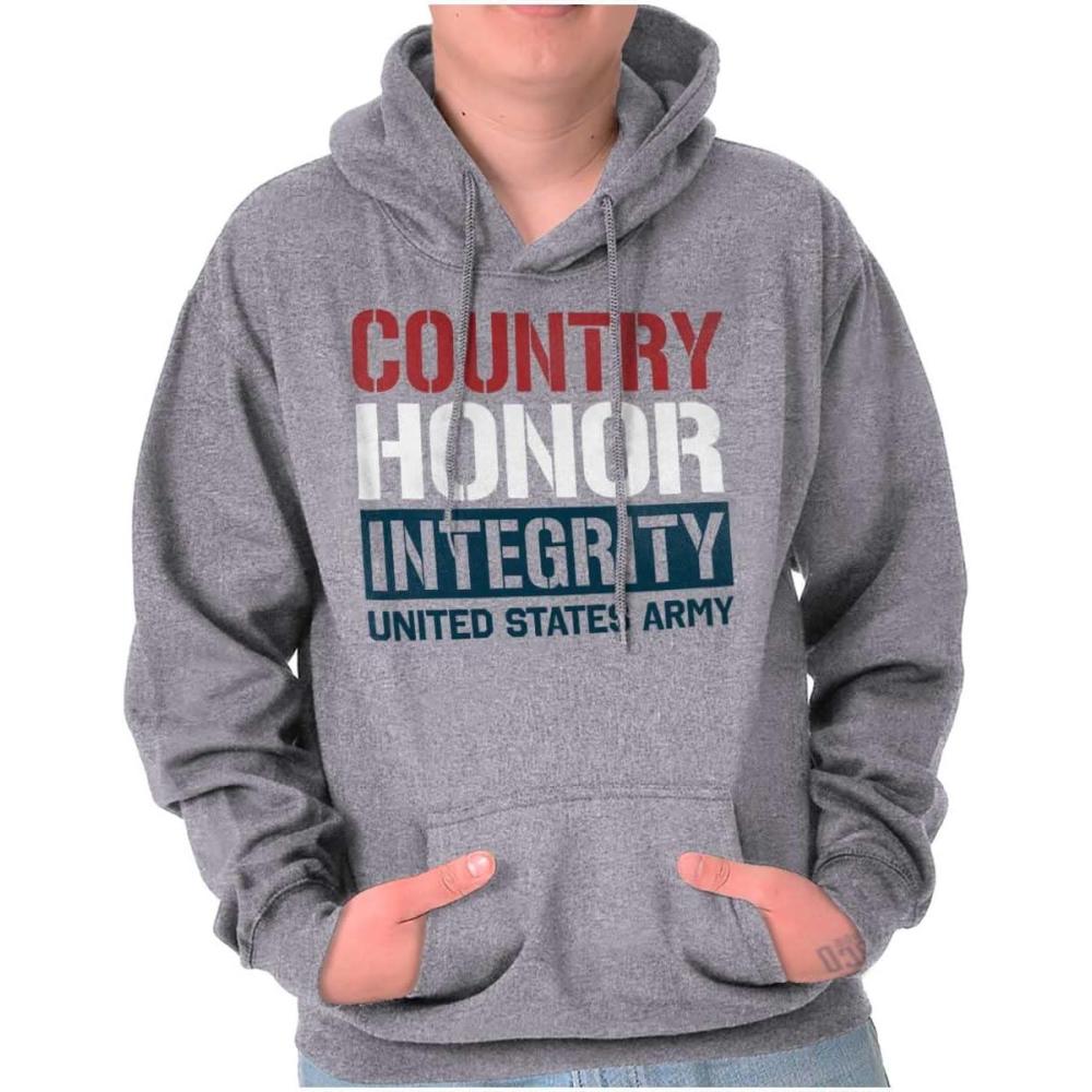imageBrisco Brands US Army Patriotic Proud American Hoodie Sweatshirt Women MenSport Grey
