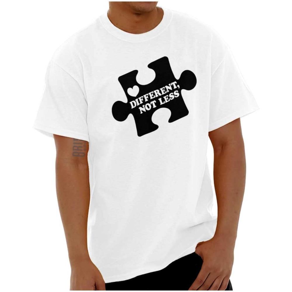 imageDifferent Not Less Autism Puzzle Graphic T Shirt Men or WomenWhite