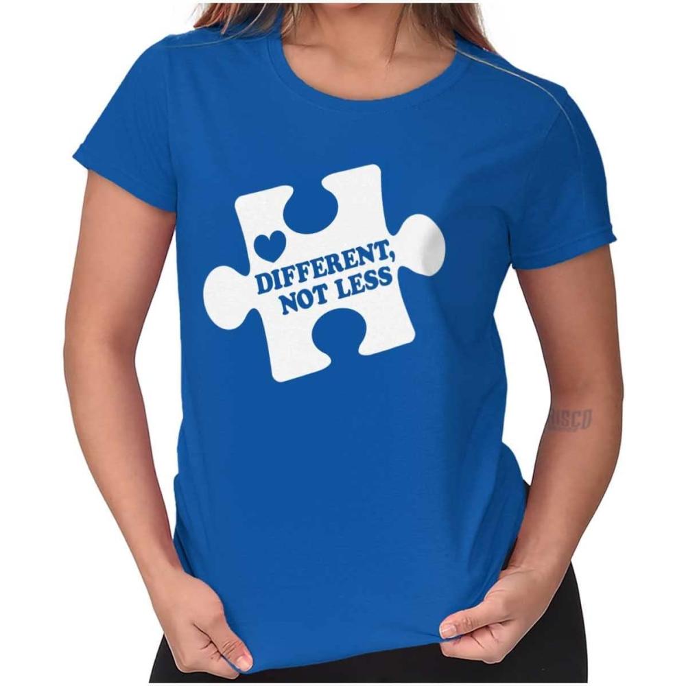 imageDifferent Not Less Autism Puzzle Womens Slim Fit Graphic TeeRoyal