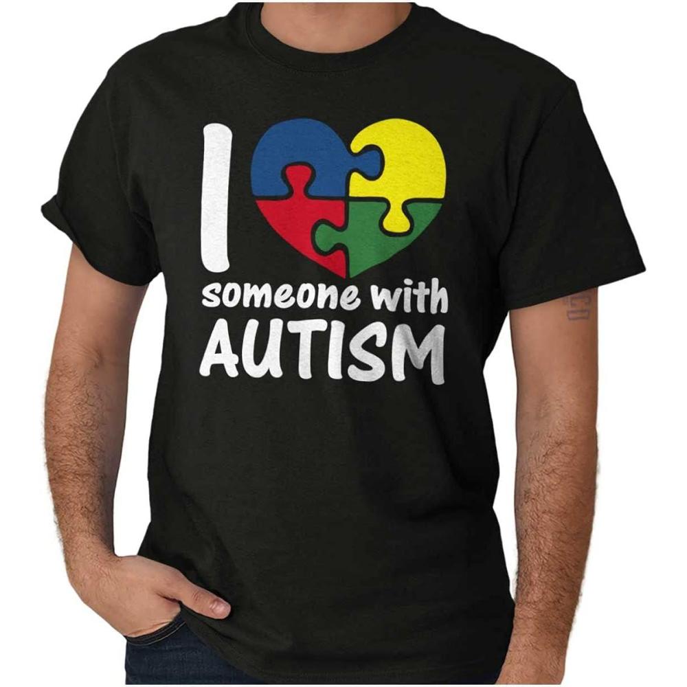 imageI Love Someone with Autism Puzzle Graphic T Shirt Men or WomenBlack