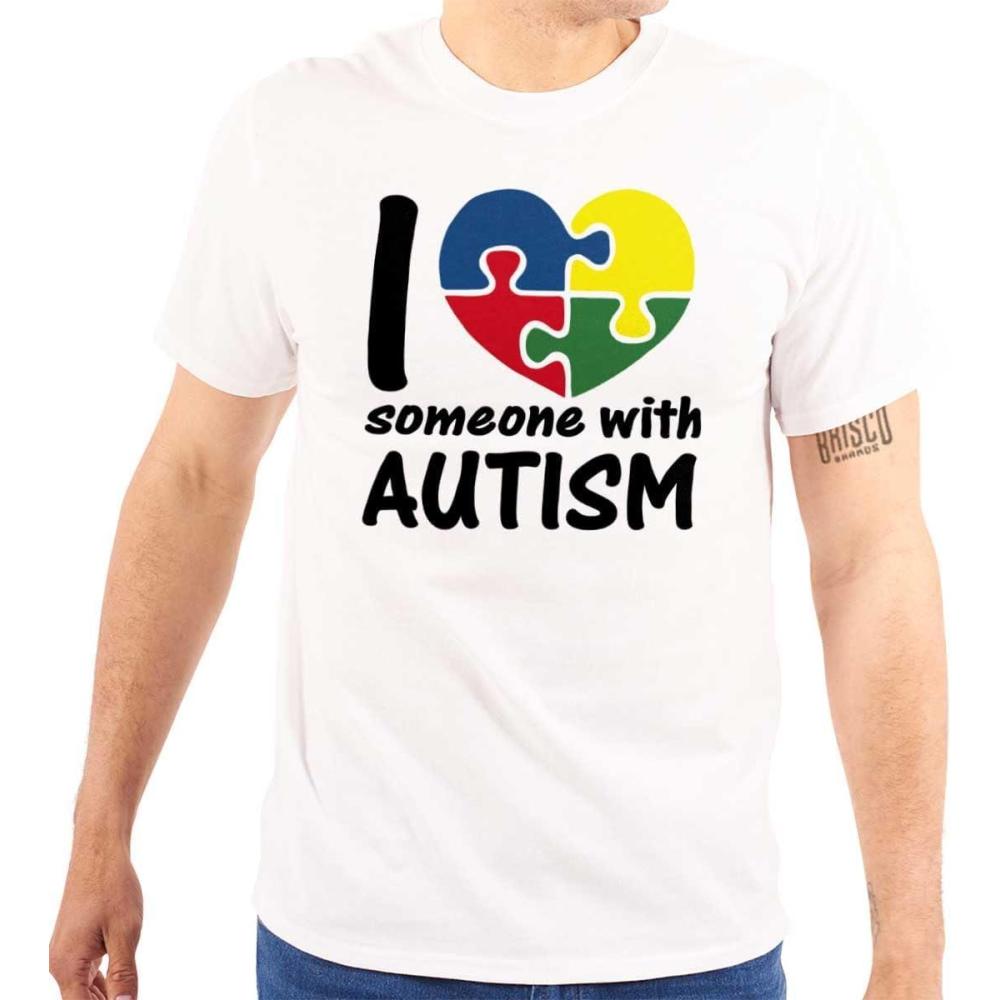 imageI Love Someone with Autism Puzzle Graphic T Shirt Men or WomenWhite