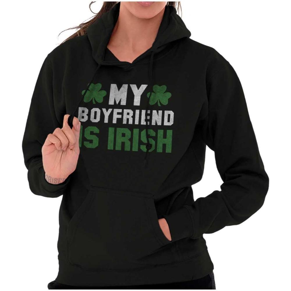 imageSt Patricks Day Irish Boyfriend Hoodie Sweatshirt WomenBlack