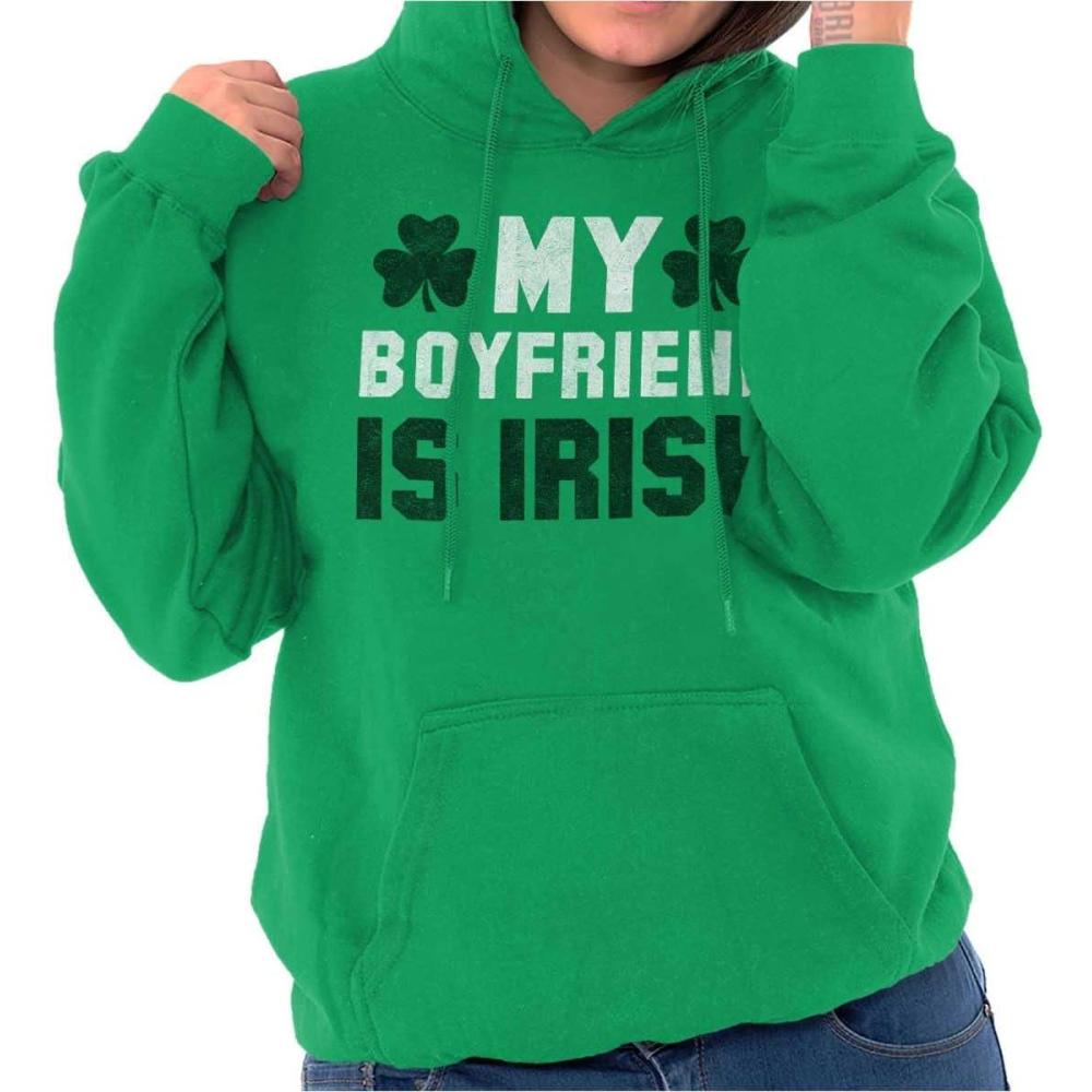 imageSt Patricks Day Irish Boyfriend Hoodie Sweatshirt WomenIrish Green