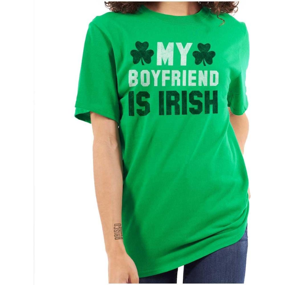 imageSt Patricks Day Irish Boyfriend Womens Graphic T Shirt TeesIrish Green