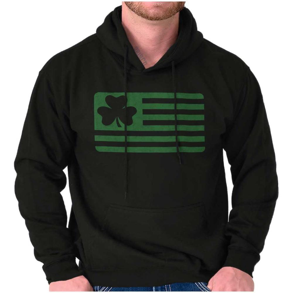 imageSt Patricks Day IrishAmerican Pride Hoodie Sweatshirt Women MenBlack