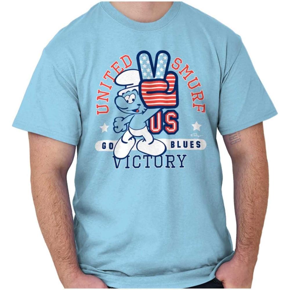 imageUnited Smurf Americana Varsity Graphic T Shirt Men or WomenSky
