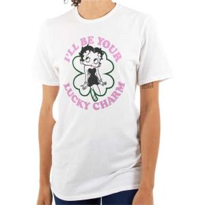 Betty Boop Saint Paddys Lucky Charm Graphic T Shirt Men or Women(White)