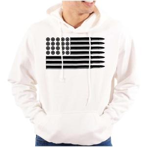 Brisco Brands Ammo Bullet 2nd Amendment Flag Hoodie Sweatshirt Women Men(White – Black Flag)
