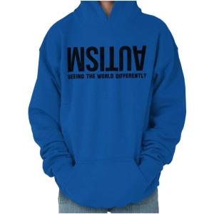 Brisco Brands Autism Seeing the World Differently Youth Hoodie Boy Girl(Royal)