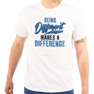 Brisco Brands Being Different Makes a Difference Graphic T Shirt Men or Women(White)
