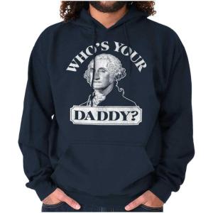 Brisco Brands Funny Who’s Your Daddy USA American Hoodie Sweatshirt Women Men(Navy)