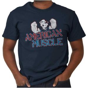 Brisco Brands Popeye American Muscle Athletic Mens Graphic T Shirt Tees(Navy)
