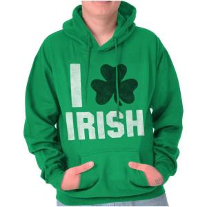 Brisco Brands St Patricks Day Irish Pride Shamrock Hoodie Sweatshirt Women Men(Irish Green)