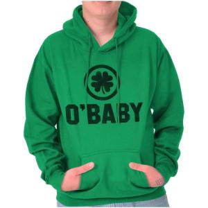 Brisco Brands St Patricks Day O Baby Shamrock Hoodie Sweatshirt Women Men(Irish Green)