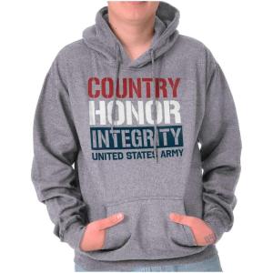 Brisco Brands US Army Patriotic Proud American Hoodie Sweatshirt Women Men(Sport Grey)