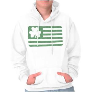 St Patrick’s Day Irish-American Pride Hoodie Sweatshirt Women Men(White)