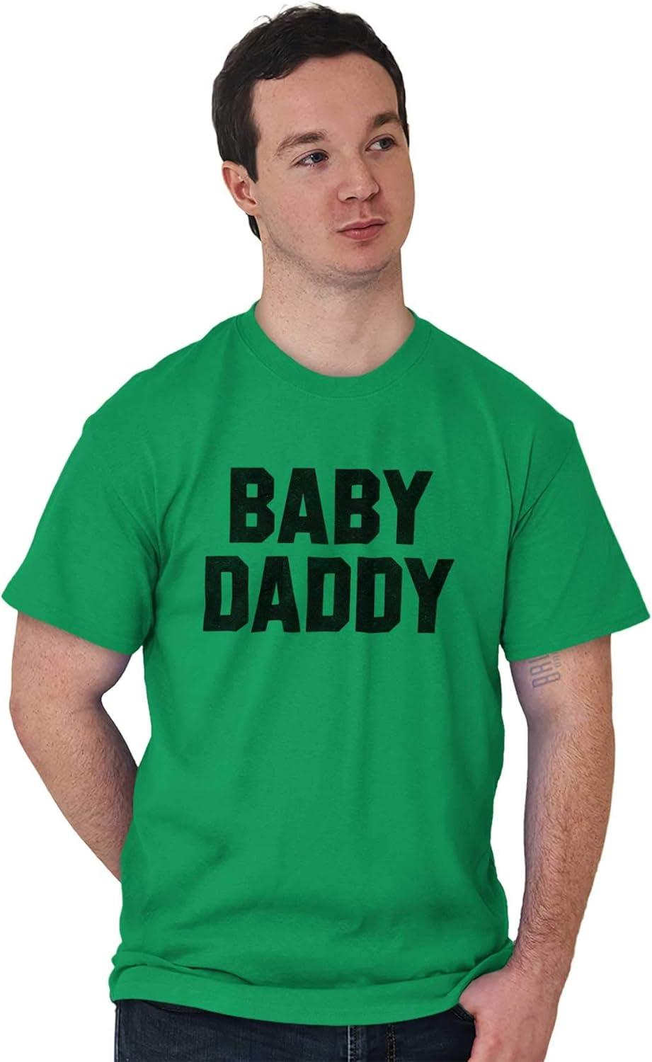 imageBaby Daddy Funny Expecting Fathers Mens Graphic T Shirt TeesIrish Green