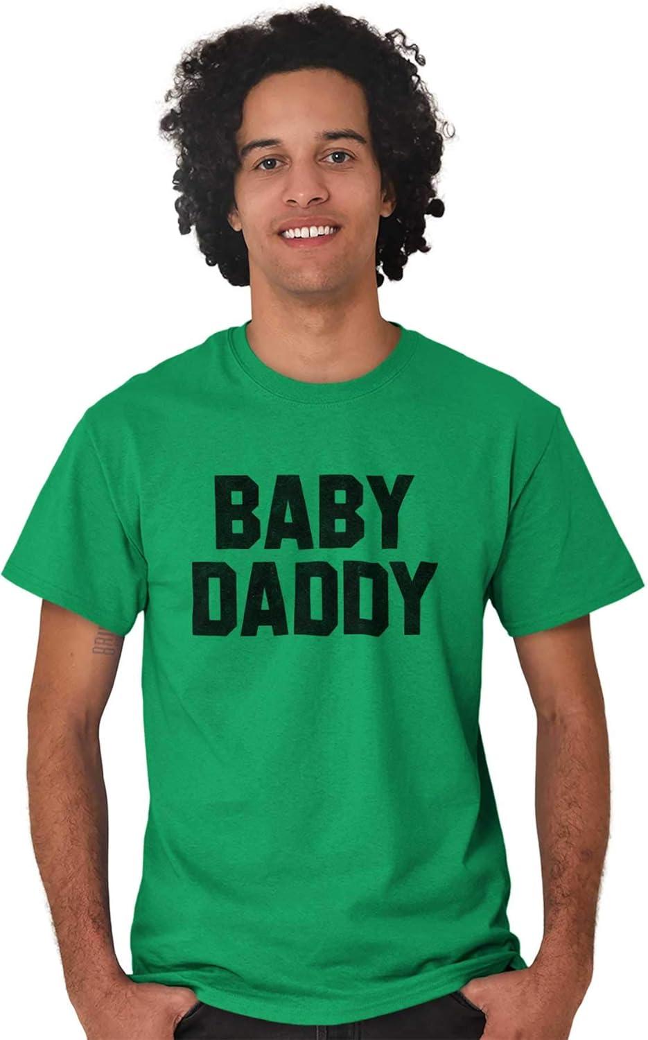 imageBaby Daddy Funny Expecting Fathers Mens Graphic T Shirt TeesIrish Green