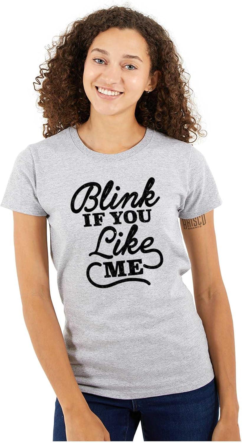 imageBlink If You Like Me Funny Sarcastic Womens Slim Fit Graphic TeeSport Grey