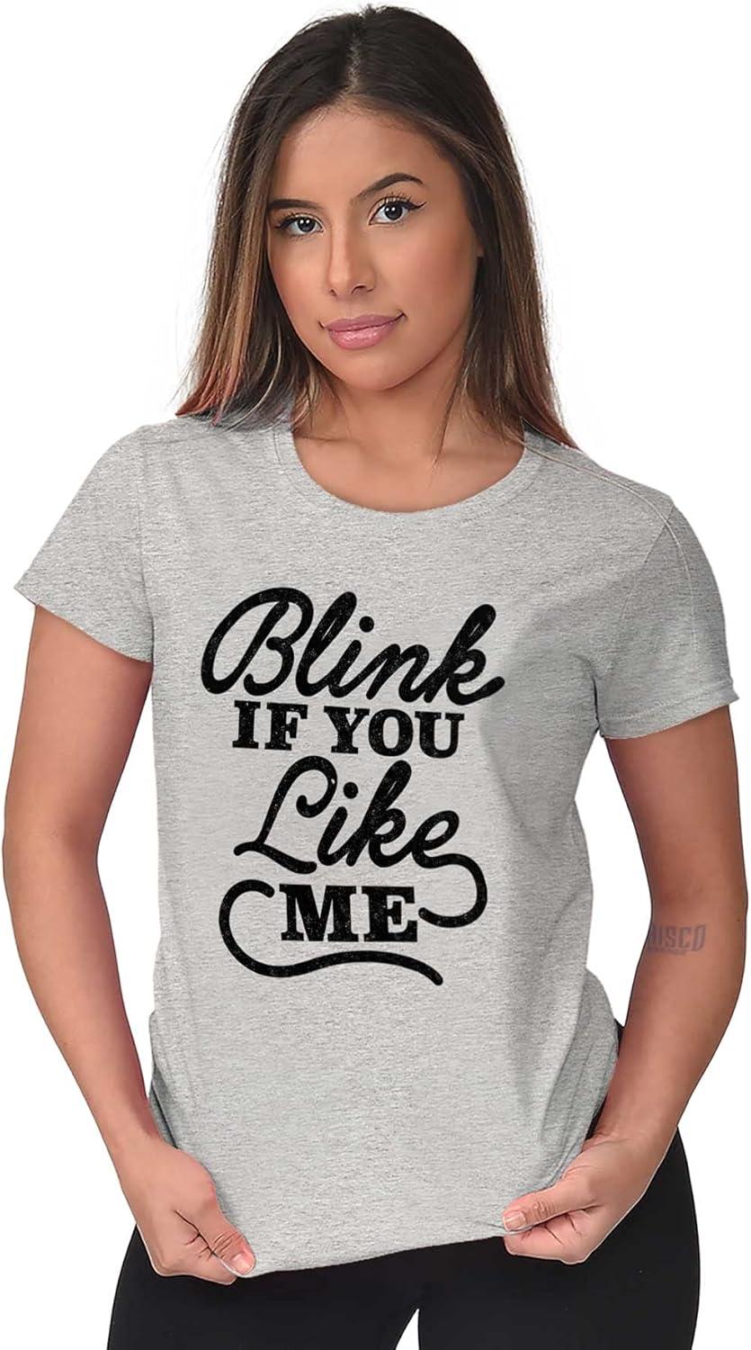 imageBlink If You Like Me Funny Sarcastic Womens Slim Fit Graphic TeeSport Grey