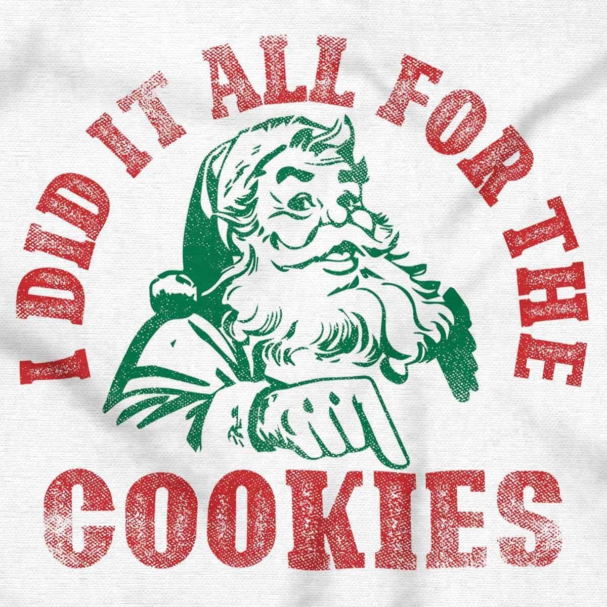 imageBrisco Brands Christmas Do It For The Cookies Sweatshirt for Men or WomenWhite