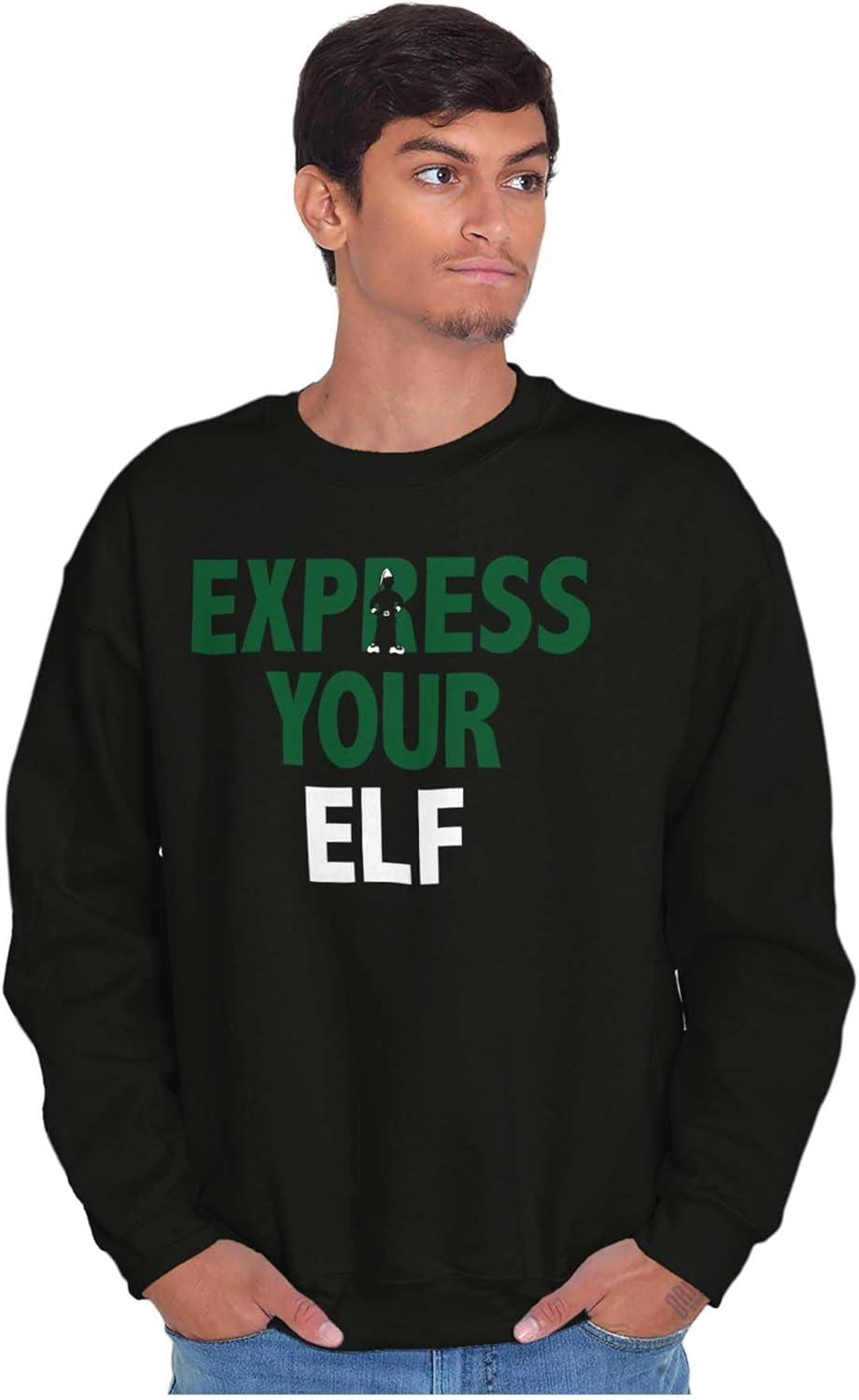 imageBrisco Brands Christmas Express Your Elf Xmas Sweatshirt for Men or WomenBlack